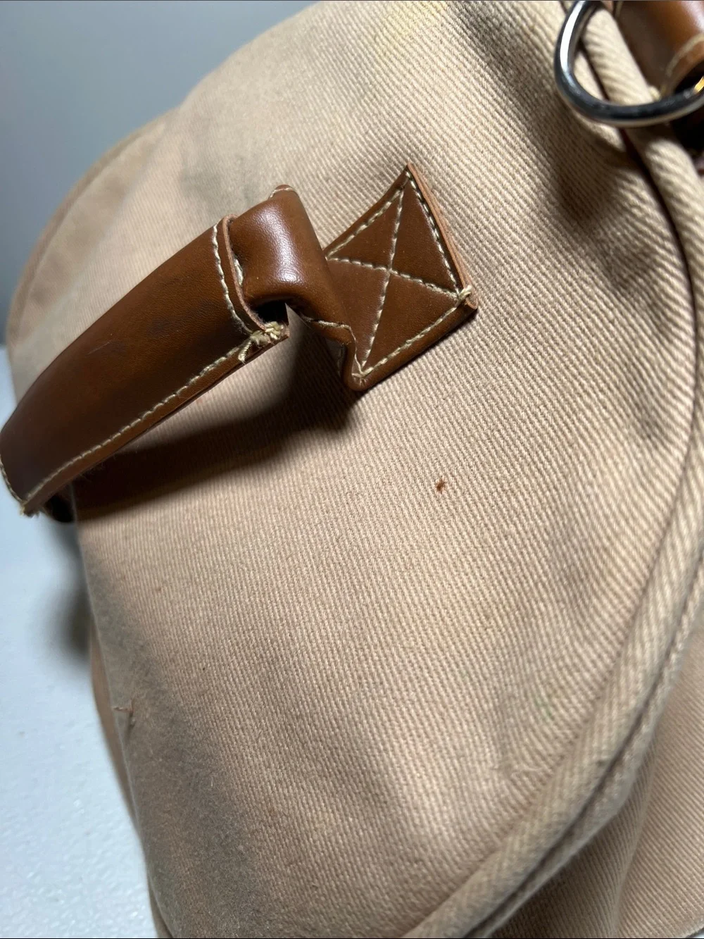 Vintage Karl Lagerfeld Duffle Bag Club Parfums Tan Canvas Travel Gym Weekender